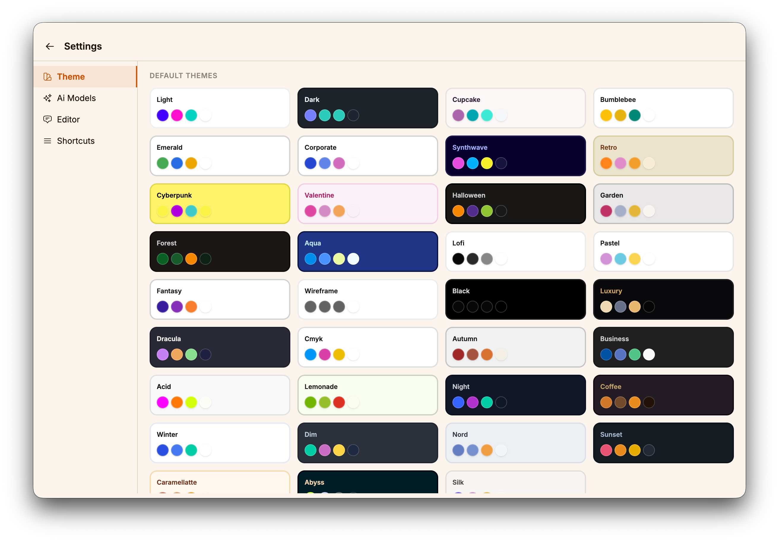 Theme Settings