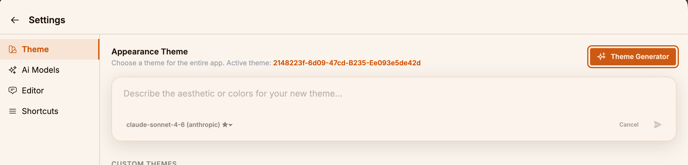 AI Theme Generator