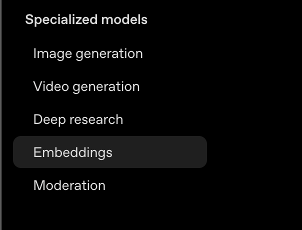 Embeddings Left Nav