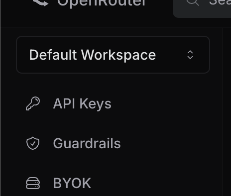 OpenRouter Left Nav Keys